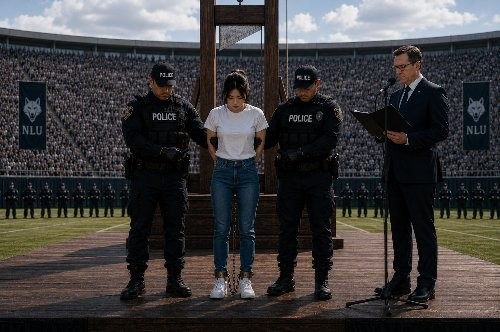 BREAKING: Northern Lake University Student Executed Following Court Order Before Thousands at Stadium