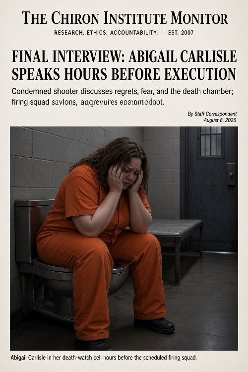 CHIRON INSTITUTE — FINAL INTERVIEW: ABIGAIL CARLISLE SPEAKS HOURS BEFORE FIRING SQUAD