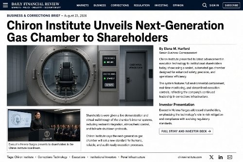 Chiron Institute Unveils Next-Generation Gas Chamber to Shareholders
