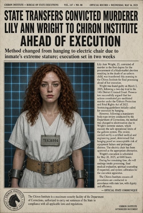 State Transfers Convicted Murderer Lily Ann Wright to Chiron Institute Ahead of Execution